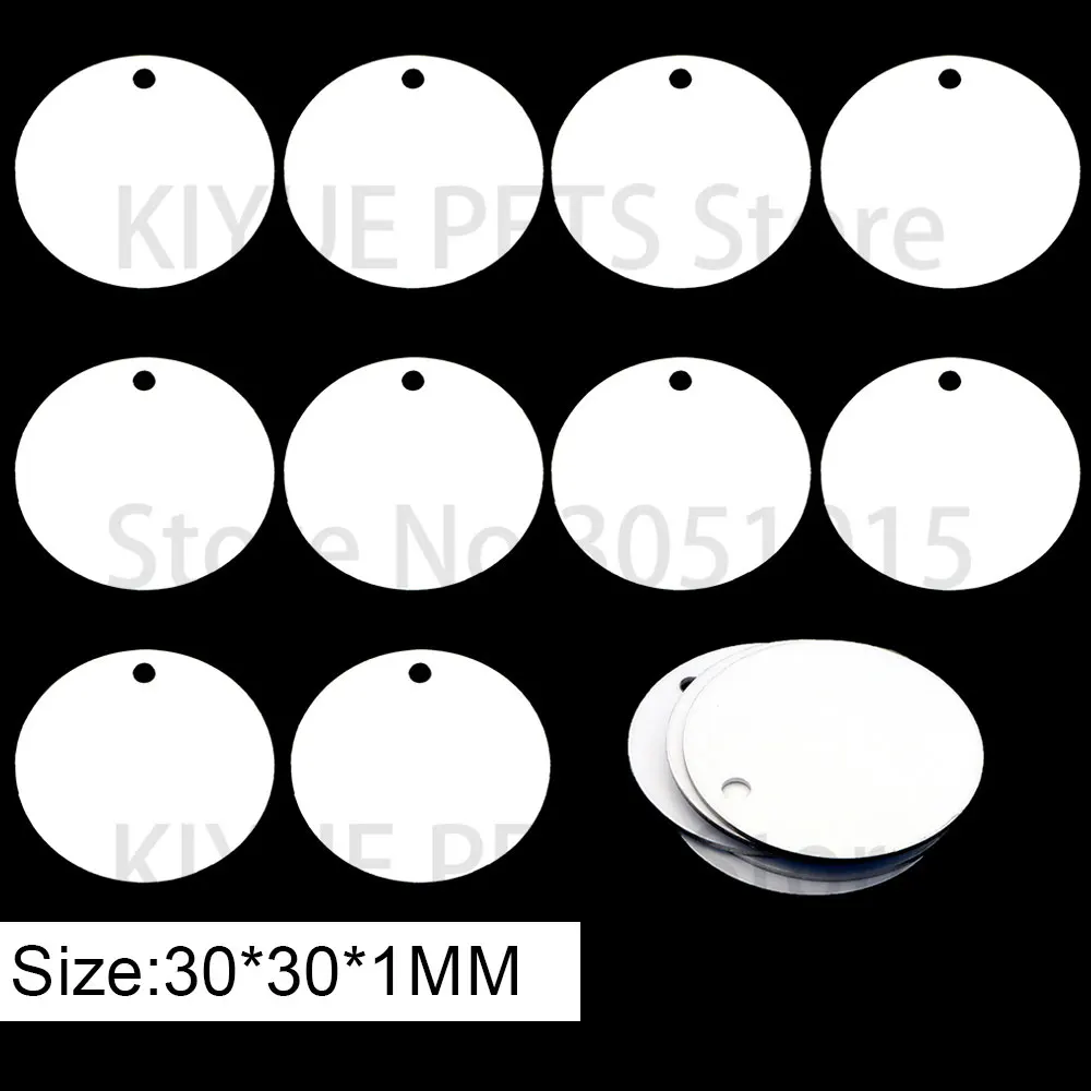 20 Stücke Großhandel Personalisierte Haustier ID Typenschild Wärmeübertragung Aluminium Blank Hang Tag Angepasst Schlüsselanhänger Zubehör Anhänger – Detail 6