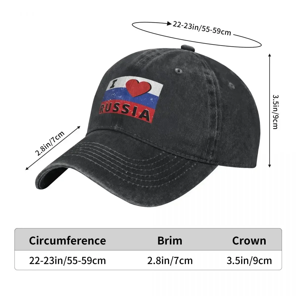 New I LOVE RUSSIA Russian Flag Baseball Cap Street Style Unisex Men Hip Hop Dad Hats Design Tennis Skate Snapback Cap Gift Idea