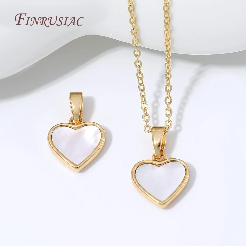 18K Gold Plated Natural White Shell Charms Heart Butterfly Pendants For Jewelry Making DIY Accessories Mother Of Pearl Charms image 4