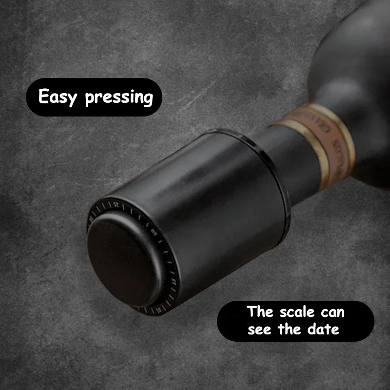 Reusable Wine Bottle Stopper with Time Scale Record Real Vacuum Wine Stoppers Wine Preserver Corks Keep Fresh for Wine Lovers