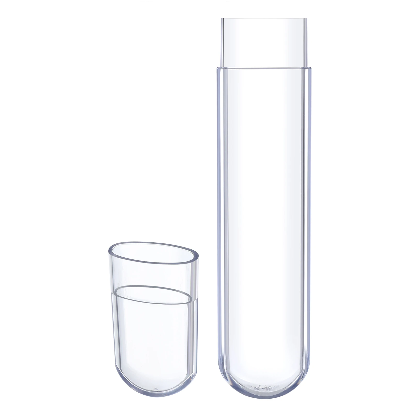 حافظة تنظيم ملقط الرموش البلاستيكية الشفافة، حامل سفر بيضاوي، حقيبة تخزين أنبوبية صغيرة للأدوات، منظم ملقط أنابيب شفافة #1