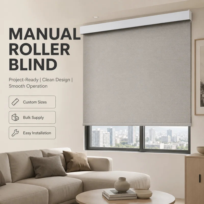 Cordless Design Roller Blinds Square Cassette Heat Insulation Free Stop Children Safety Manual Roller Shades For Custom Window