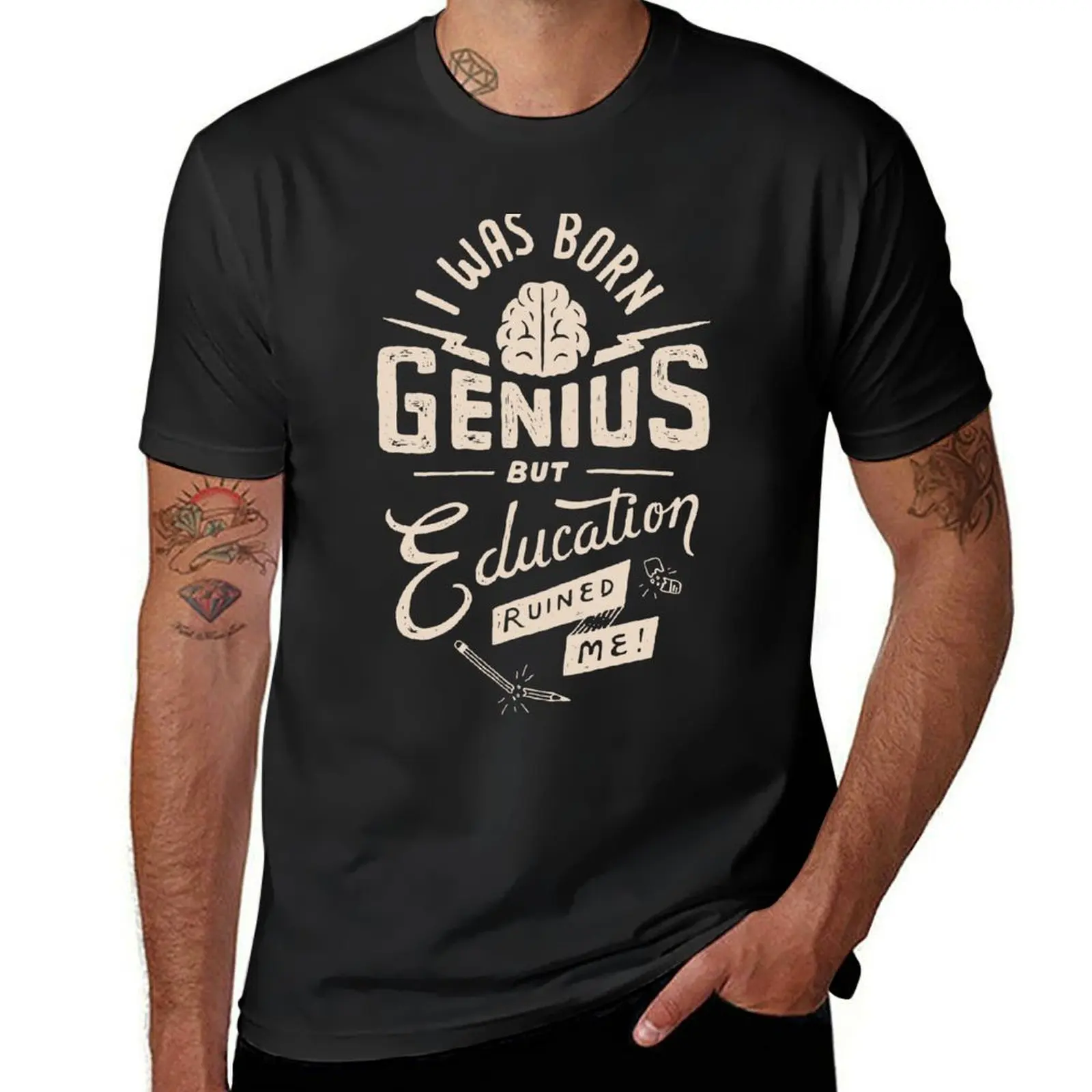 

Born Genius T-Shirt cute clothes boys whites quick drying mens graphic t-shirts funny