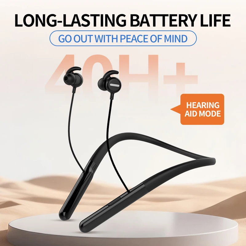 

2026 Advanced Rechargeable Boost Hearing Bluetooth Earphone Noise Reduction Sound Amplifier Neckband Headset For Elderly Gift