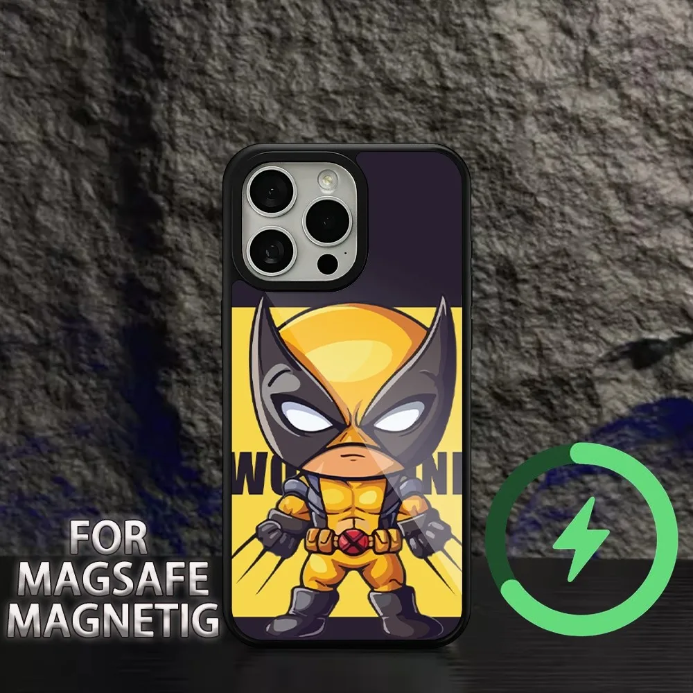 MINISO MARBEL  X-Men Wolverine  Phone Case For iPhone 15 14 13 12 11 Pro Max Plus Magsafe Magnetic Wireless Charging Cover