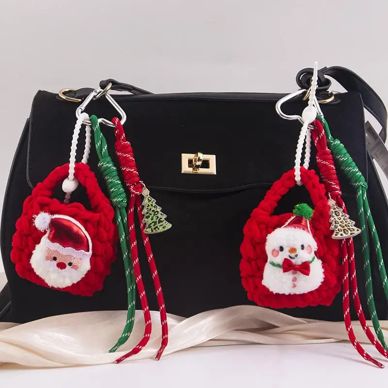 Natale peluche cartone animato omino di pan di zenzero ghirlanda di Natale ciondolo portachiavi zaino ornamento appeso regalo di Natale Capodanno