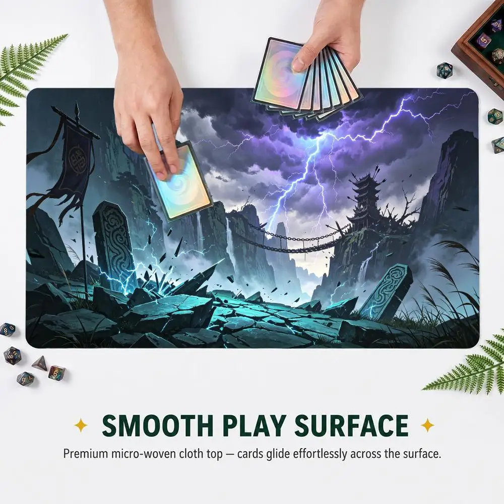 60X35cm Gaming Large Play mat Oriental Thunderstorm  Mountain Canyon Ancient Anti-Slip Rubber Desk mat Keyboard Mousepad