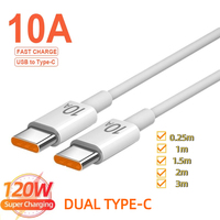 120W 10A Dual USB-C Type C Fast Charging Cable PD Durable Multi-Device Universal Quick Charging Wire For Huawei Xiaomi Samsung