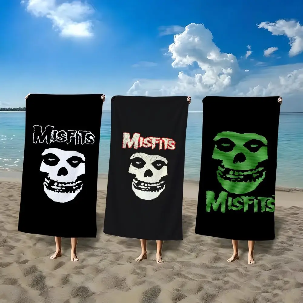 Rock Bands LOGO M-MISFITSS Towel ultra-fine fiber quick drying absorbent bath towel, outdoor swimming sports towel