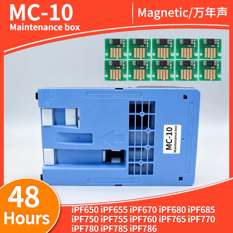 MC-10 Maintenance Box for CANON iPF650 iPF655 iPF670 iPF680 iPF685 iPF750 iPF755 iPF760 iPF765 iPF770 iPF780 iPF785 786 chip