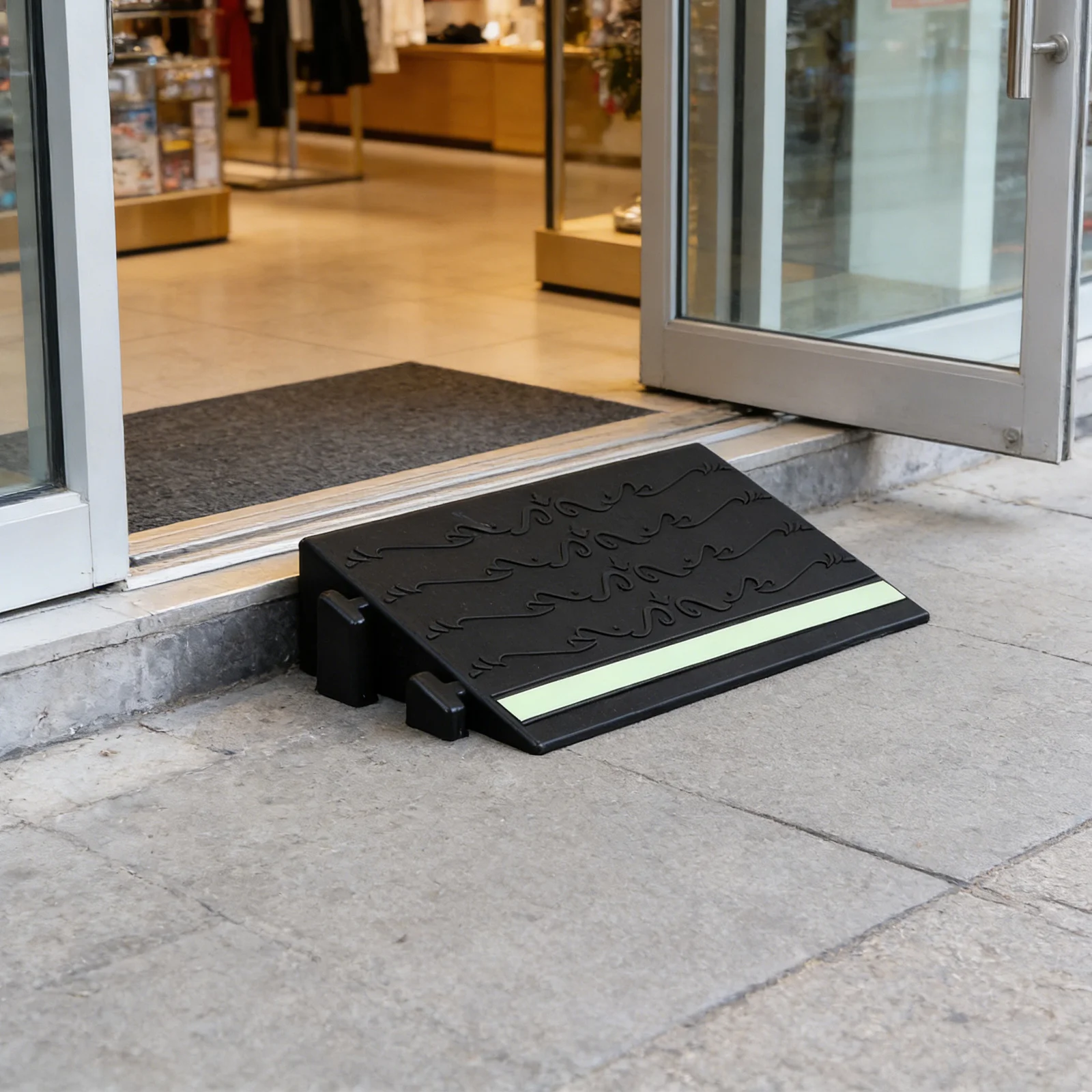 Robot Vacuum Cleaner Threshold Ramp 9.8X5.5X2.4Inch Glow-In-The-Dark Doorway Ramps For Home Bathroom Flooring Transition