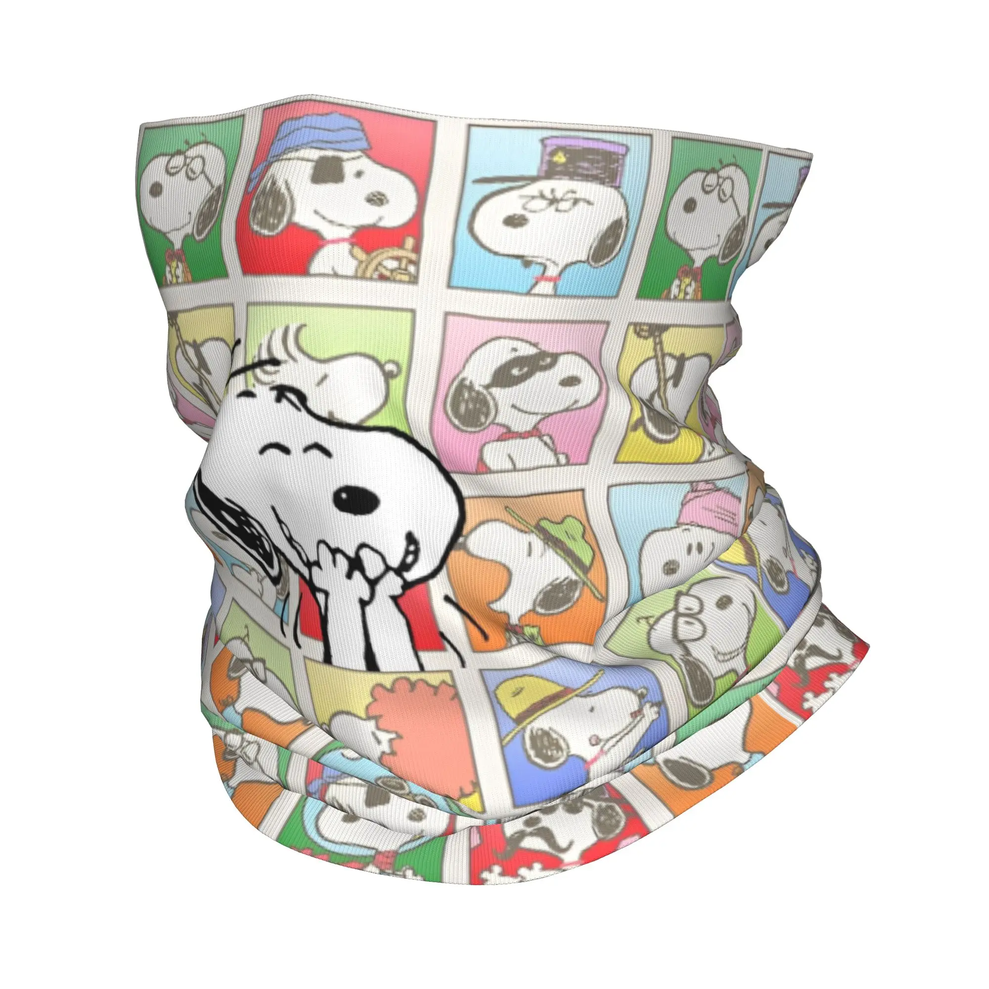Colorful Snoopys Collage Bandana Neck Gaiter Printed Cartoon Magic Scarf Warm Face Mask Running Unisex Adult All Season