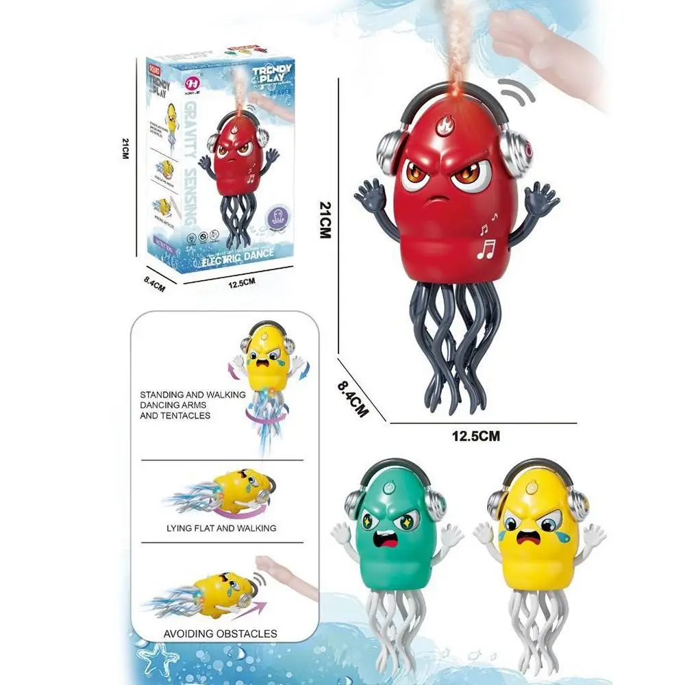 Pulvérisation magique danse poulpe jouet ramper danse évitement d'obstacles Auto-danse poulpe électrique perruque merveille poulpe jouet
