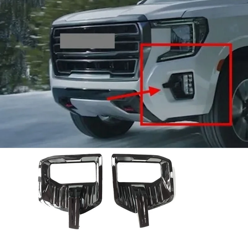 

Car Front Bumper Fog Light Frame Cover 84341218 84341219 For GMC YUKON 2021-2023 Fog Light Protector Cover