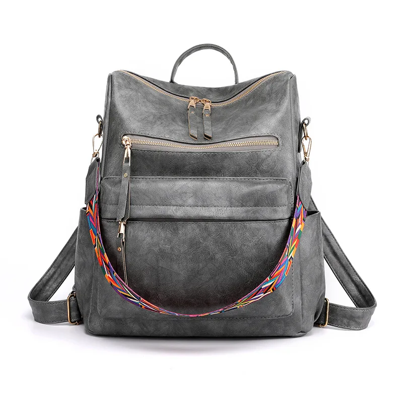 Hot Sell Women's PU Fashion Backpack Purse Multipurpose Design Convertible Satchel Handbags Shoulder Bag Travel bag