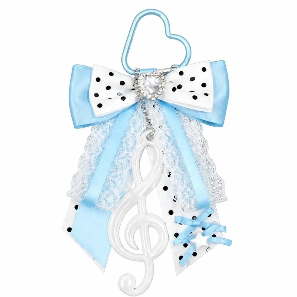 Rhinestones LolitaPolka Dot Musical Note Bow Bag Pendant Lace Design Handmade Jewelry Itabag Keychain Charm Long Streamers
