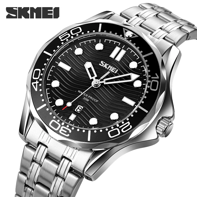 SKMEI 9276 Three Dimensional Texture Dial Wristwatch Fashon Date Time Clock Male reloj hombre Japan Quartz movement Men Watches