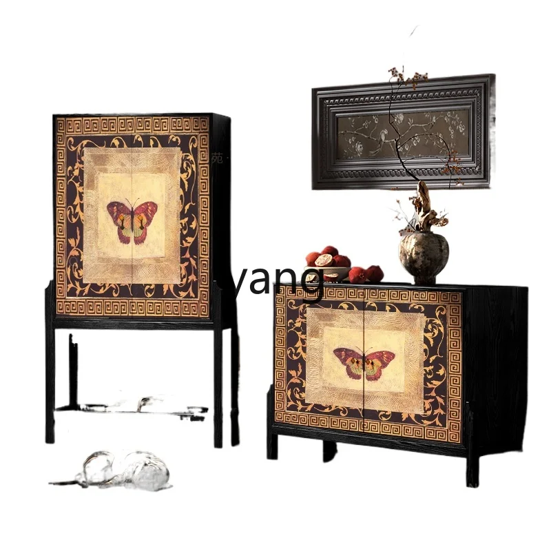 

LZR Song Dynasty Aesthetics New Chinese-style chest cabinet Middle ancient solid wood porch cabinet in living room