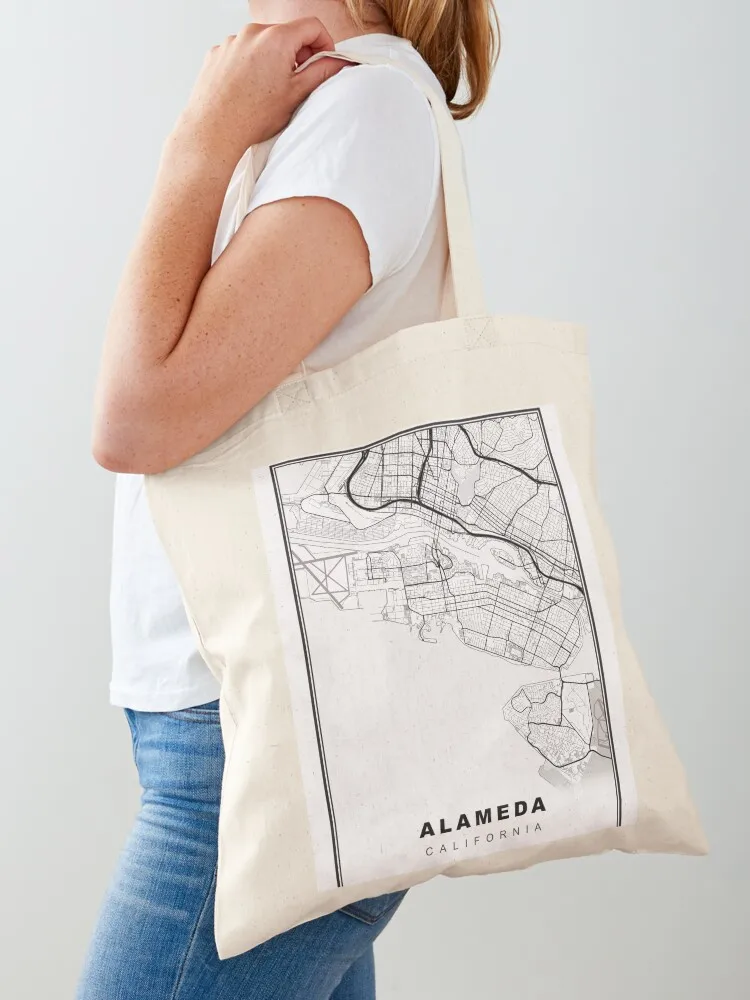 

Alameda Map Tote Bag Women's shopper bag luxury women Reusable bags Women's bag