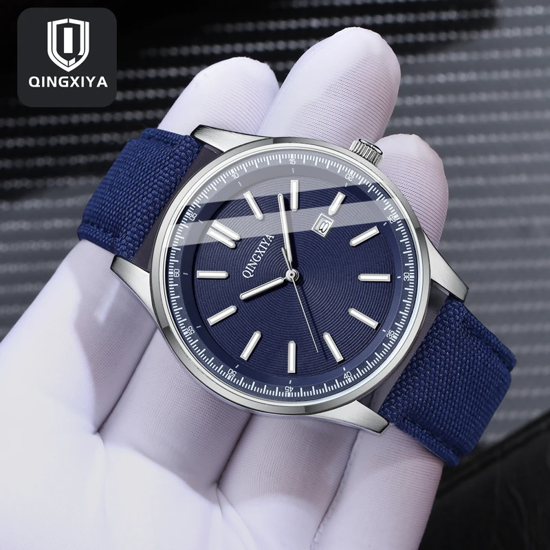 QINGXIYA Top Luxury Man Watch Date Waterproof Luminous Men Wristwatch High Quality Leather Men's Quartz Watches Reloj Hombre