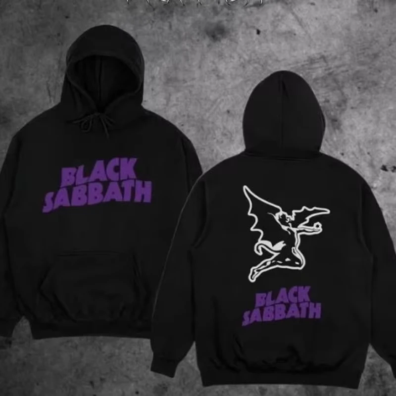 

Man Streetwear Hooded Sweatshirt Gothic Demonic Theme Print Top 2025 New Autumn Winter Male Fashion Casual Jacket with 666 Cross