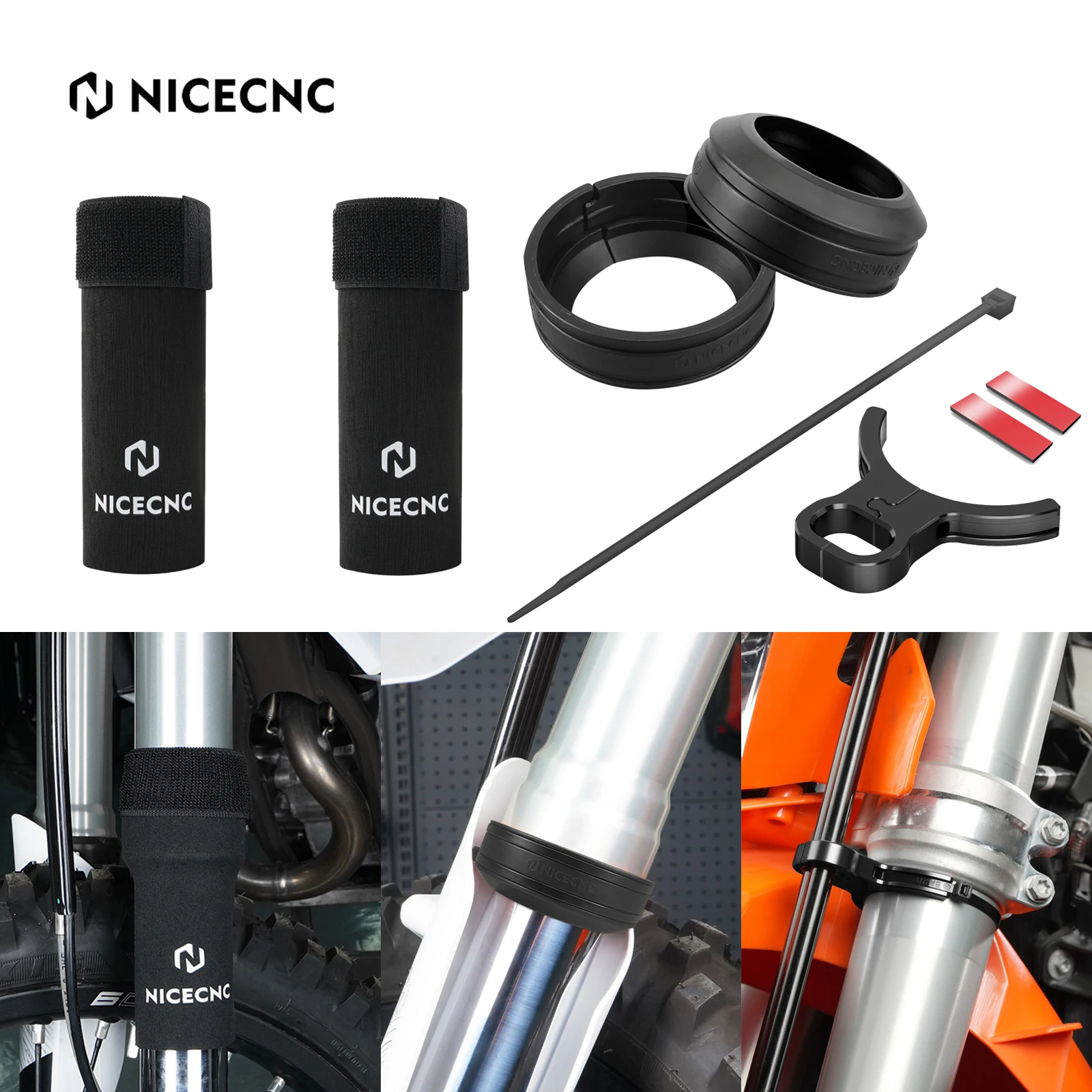Front Fork Sock & Mud Scraper & Front Brake Line Guide For KTM EXC 300 EXC 250 EXC-F 350 SXF 450 XC-F 350 690 Enduro R SMC R