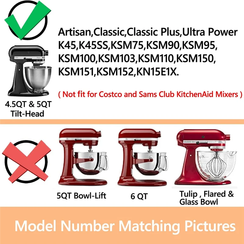 ABZL สําหรับ Kitchen Aide Assecories 4.5-5 Qt Tilt-Head Stand เครื่องผสมอาหารสําหรับ Kitchenaid Paddle สิ่งที่แนบมาสําหรับ K45B/K5THCB/K5THBS