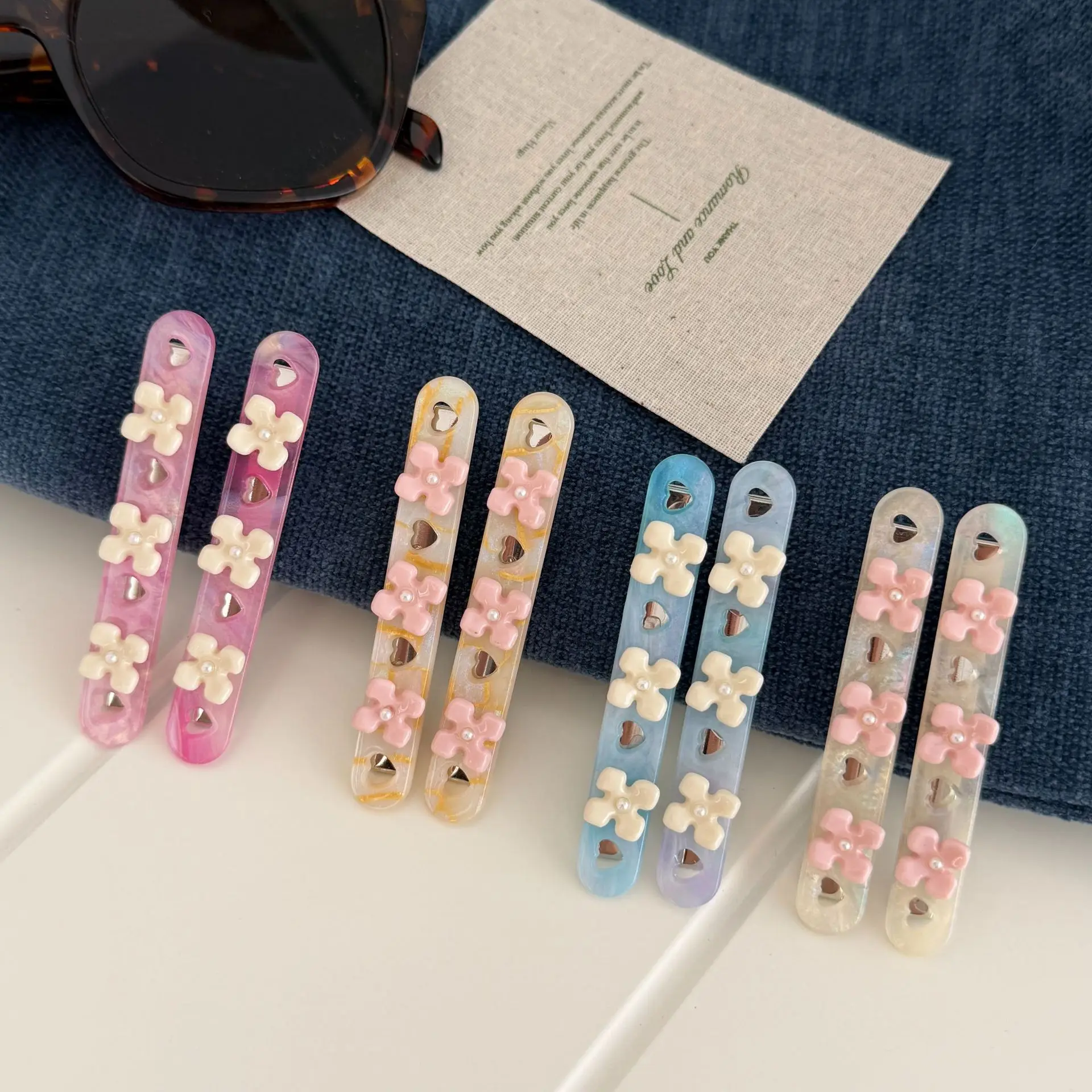 

Premium High Quality Cute Flower Star Hair Clips Collection Non Damaging Side Flat Clip for Girls Daily Use Sweet