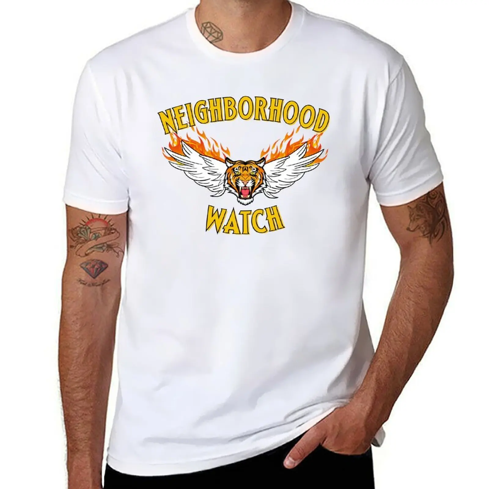 

Футболка Neighborhood Watch Tiger, мужская дизайнерская футболка с аниме, футболка большого размера