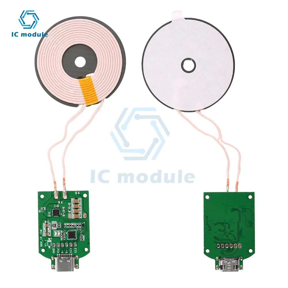 15W High Power Wireless Charging Transmitter Universal Module DC5V/9V/12V Input Type-C Interface