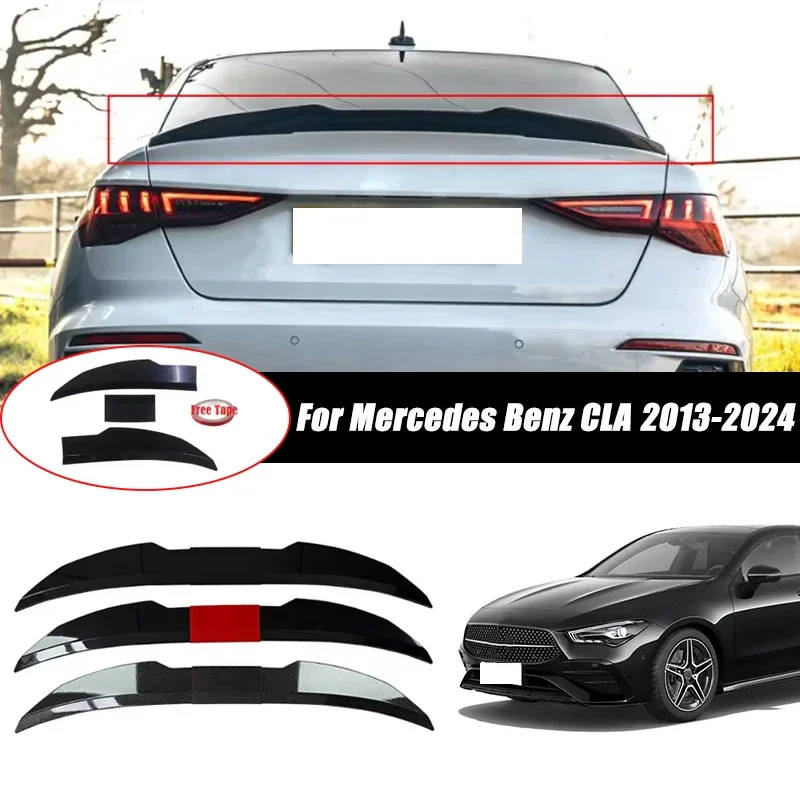 3pcs Sedan Rear Trunk Spoiler For Mercedes Benz CLA 2013-2024 Adjustable DIY Modified Trunk Spoiler Automotive Accessories