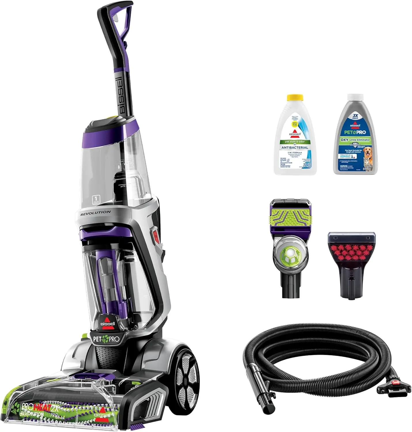 2X Revolution Pet Pro Plus, 3588F, Upright Deep Cleaner, 30-minute Dry Time, Dual Dirt Lifter , Hose & Tool Attachment