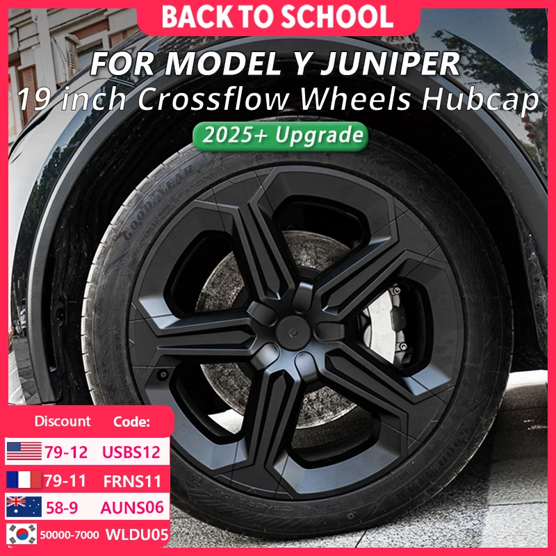 4PCS 2025 Hubcap for Tesla Model Y Juniper Wheel Cover 19 inch Performance Crossflow Wheel Cap Tools Replacement Car Accessories