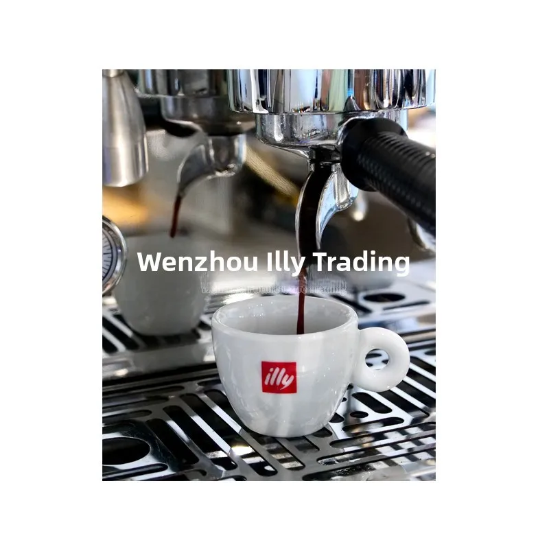 كوب قهوة سيراميك مطلي بالمينا على الطراز الإيطالي من إيلي، كوب لاتيه أبيض احترافي للباريستا مع مقبض ونمط هندسي #2