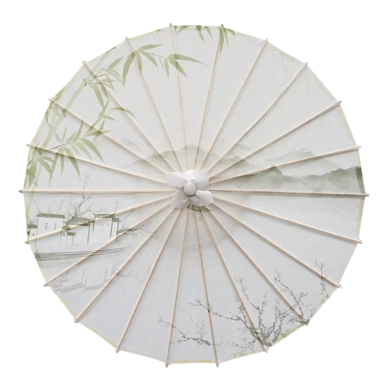 Antique Printed Oil Paper Umbrella Elegant Ink Park Kindergarten Ceiling Decor Performance Photography Handheld Craft Umbrella