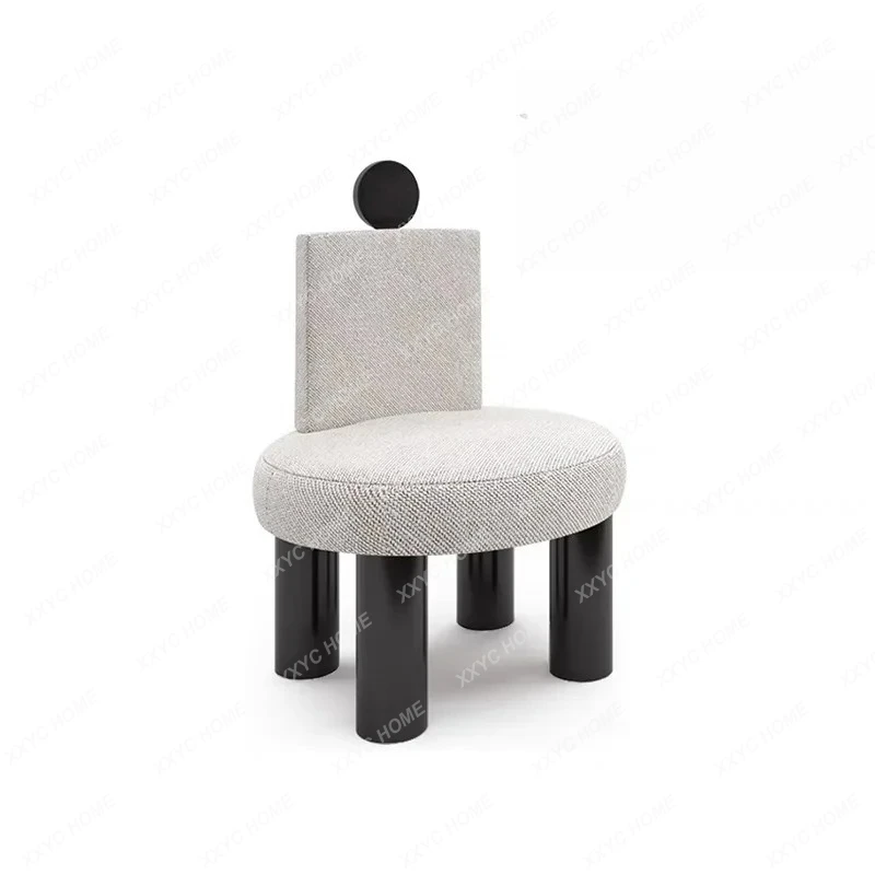 JJX Medieval Simple Leisure Chair Model Room Creative Flannel Single Chair Nordic Homestay Villa Book Back Chair