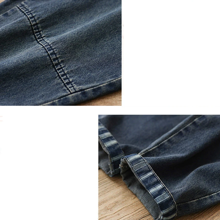 Vintage Cuffs High Waist Baggy Jeans Women Jogger Pants Casual Wide Leg Denim Trousers Stretch Capris Vaqueros Korean Pantalones