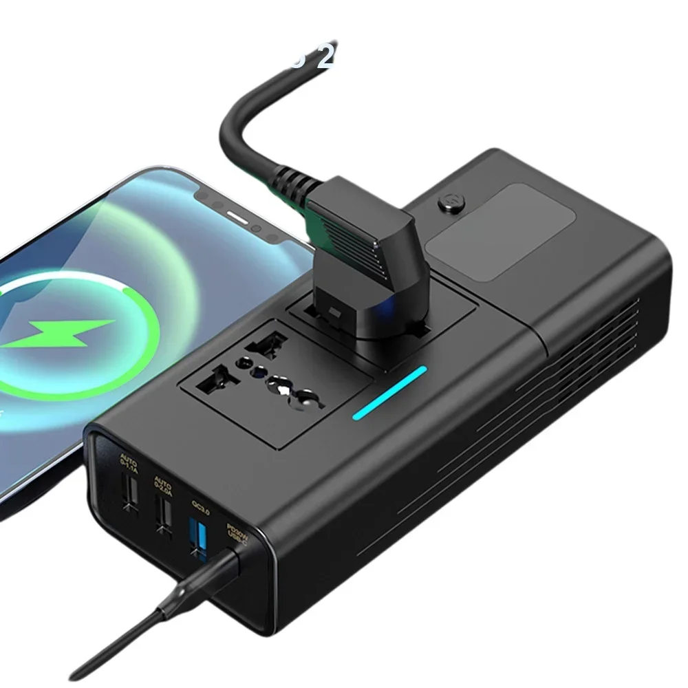 

Car Inverter Car Cigarette Iighter 12v Can Be Converted To 220v Power Conversion Fast Charger Car Socket Multi-Function