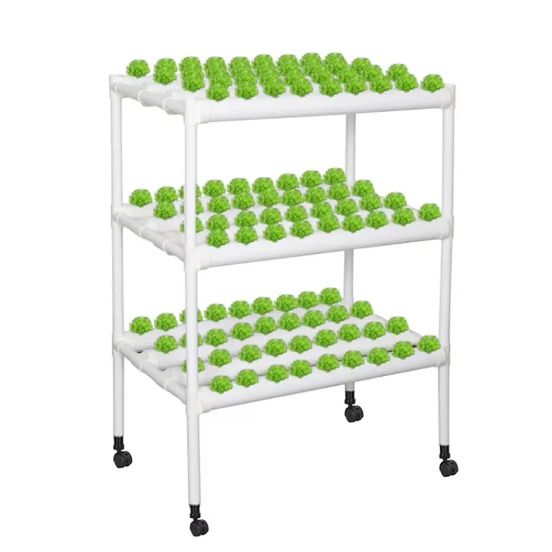Indoor Hydroponics System 108 Sites 12 PVC-U Pipes 3 Layers With Water Pump Timer Net Pots Sponge for Vegetables Herbs Fruits