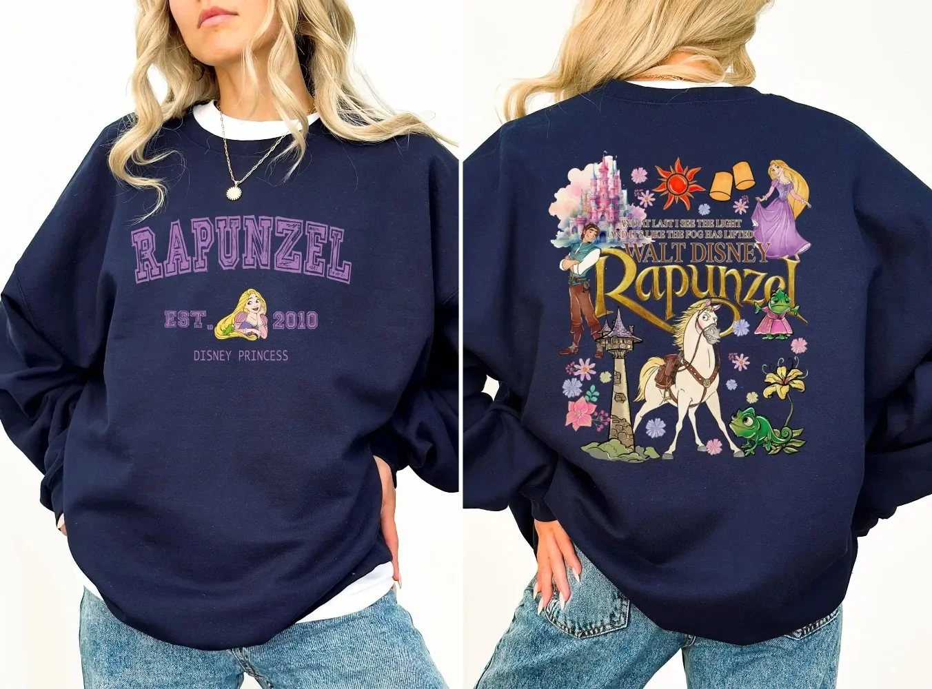 Rapunzel Est 2010 Felpa Retro Rapunzel Felpa aggrovigliata Maglione floreale Rapunzel Felpa Disney Rapunzel Regalo magico
