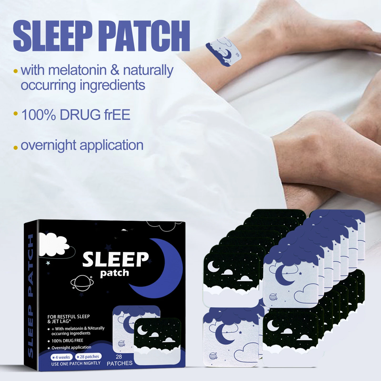 28pcs Sleep Aids Patch Herbal Stickers Herbals Sleeping for Women Men Drop Shipping