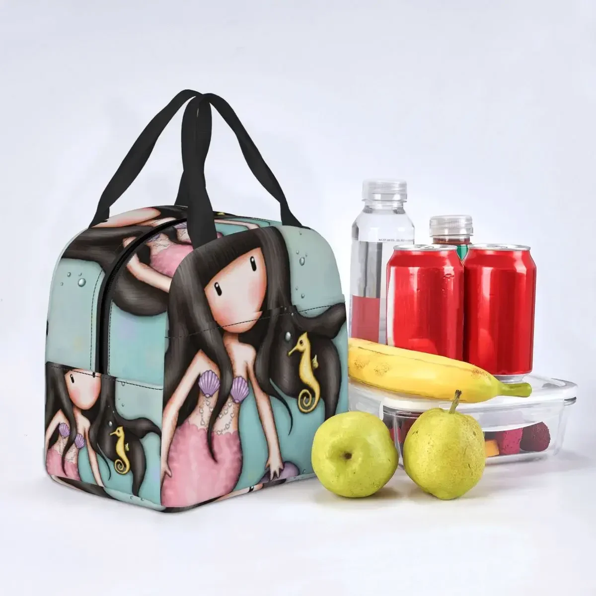 Custom Santoro Gorjuss Cartoon Lunch Bag Women Warm Cooler Insulated Lunch Boxes for Kids School Fruit Fresh Storage Bag