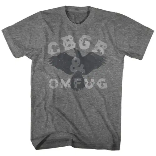 CBGB OMFUG NYC Vintage Crow Shadow Men's T Shirt Punk Rock OFFICIAL Fan Top