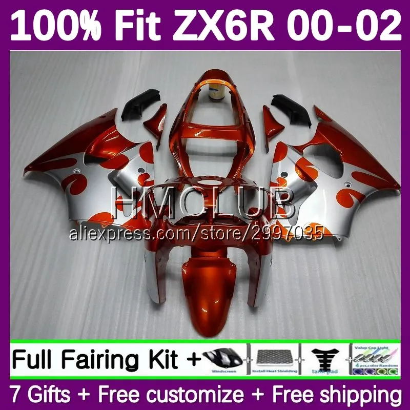 Fairing Injection For KAWASAKI NINJA ZX 6R 636 6 R ZX6R 00 01 02 97No.23 ZX-636 600 ZX-6R ZX636 2000 2001 2002 Body sale Orange