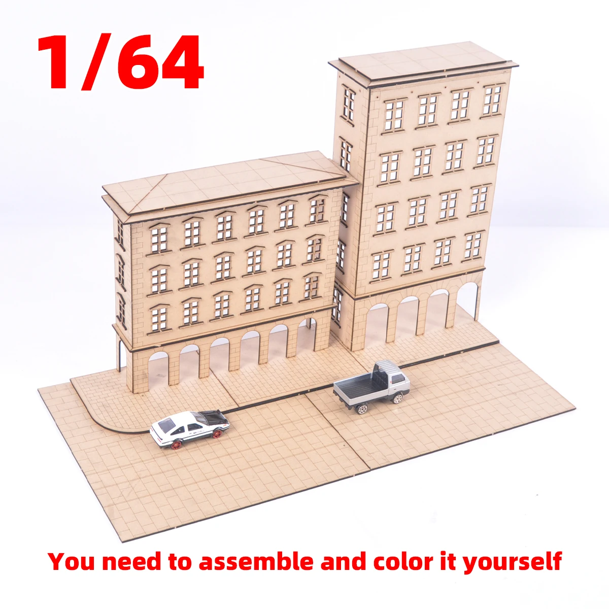 Montage-Set für Architekturmodell-Dioramen, Maßstabsmodell-Kit, Panzer, Holz-Displaybasis, Auto-Displayständer 1/35/43/48/64/72/87/150 HO Z – Detail 1