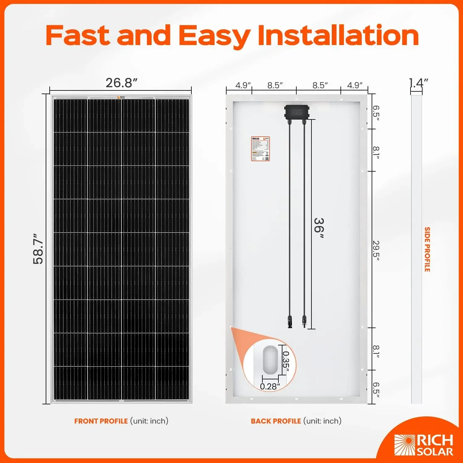 200 Watt 12 Volt 9BB Cell Monocrystalline Solar Panel High Efficiency Solar Module for RV Trailer Camper Marine Off Grid