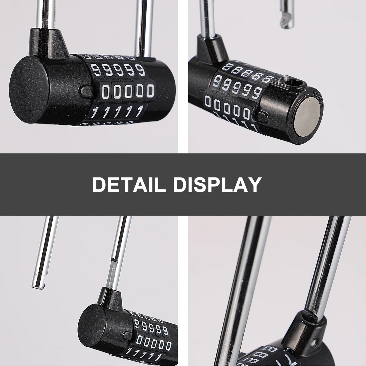 

5 Digit Combination U Shaped Password Lock Durable Metal for Home Door Handles Cabinets Effective Anti Theft Password Lock