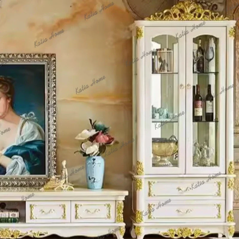 LD European Popular Wine Cabinet Living Room High Decoration Wine Cabinet American Classical Bar Furniture