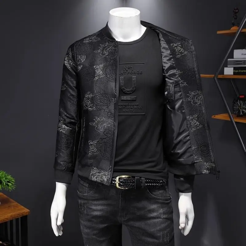 

Куртка с бейсбольным воротником, весна и осень, высококачественный дизайн, жаккардовая куртка, топ, молодежное универсальное тонкое пальто, удобный вход, люкс