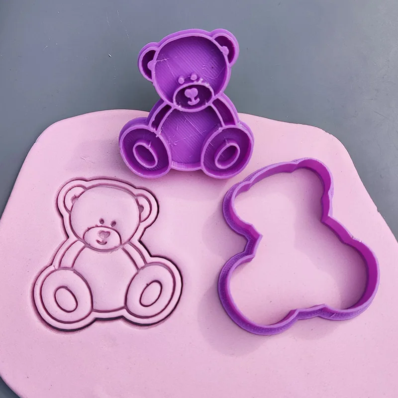 Lovely Sitting Baby Bear Cookie Cutter and Stamp for Baby Birthday Shower Fondant Cake Decorating Cupcake Top Cakepop Lolipop